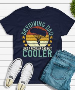 Skydiving Dad Shirt Funny Vintage Skydiver Father’s Day Gift Skydive Instructor Parachute Graphic Tee For Men